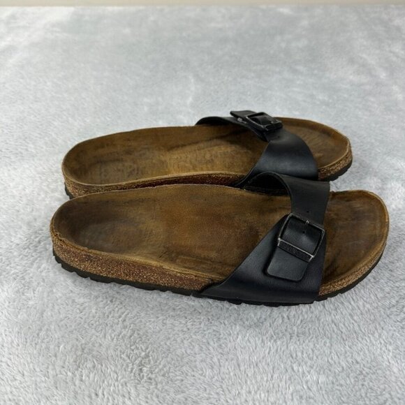 Birkenstock Madrid Black Leather Sandals Women’s Size 40 EU - Picture 9 of 12